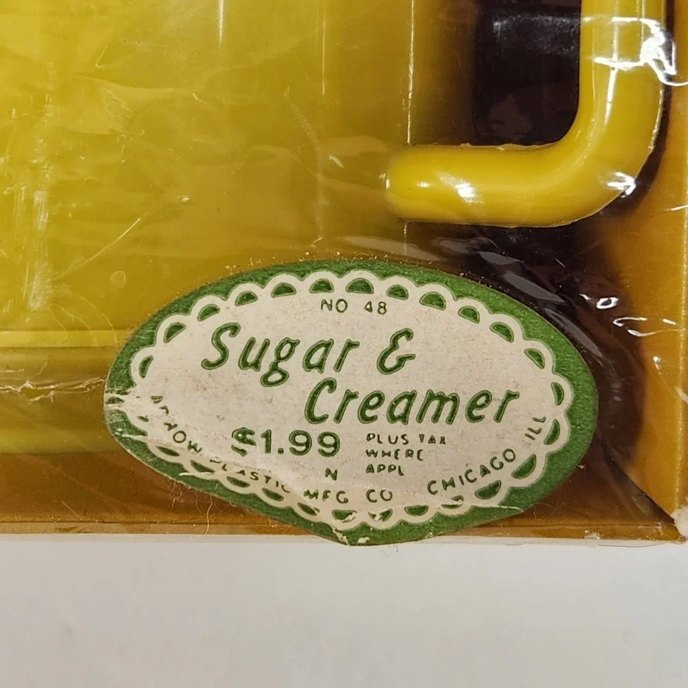 Vintage Arrow Plastic Table Mates Sugar and Creamer Set Yellow No 48 New
